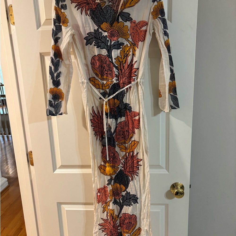 Tory Burch White Floral Long Sleeve Coverup